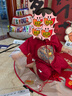 G.DUCKKIDS小黃鴨一周歲禮服男寶寶抓周衣服女?huà)雰喊偬鞚M(mǎn)月唐裝中國風(fēng)套裝 紅色三件套 90 尺碼1~2歲【 80-90cm】 曬單實(shí)拍圖
