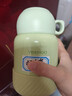 英氏（YEEHOO）保溫杯316兒童吸管杯帶杯套嬰兒保溫杯寶寶兒童保溫水杯子 蘋(píng)果綠 曬單實(shí)拍圖