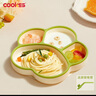 COOKSS 寶寶餐盤(pán)硅膠嬰兒學(xué)吃飯分格兒童餐具輔食碗餐盤(pán)帶吸盤(pán) 雙拼綠 曬單實(shí)拍圖