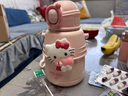 迪士尼（Disney）保溫杯女生高顏值可愛HelloKitty保溫水杯兒童便攜316吸管大肚杯 600ml 凱蒂貓 8顆KT貓3D貼+吸管 曬單實拍圖