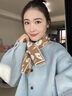 ELLE100%綿羊毛針織圍巾女士秋冬季時(shí)尚百搭保暖提花護頸圍脖 曬單實(shí)拍圖