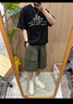 LOMBT美式工裝短褲男春夏季寬松休閑運動(dòng)復古五分中褲M(mǎn)T01淺軍3XL 曬單實(shí)拍圖