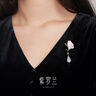 She's撞色滴油梔子花高檔女士胸針輕奢別針胸花生日禮物送女友 曬單實(shí)拍圖