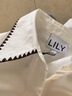 LILY2025秋新款女裝純棉貢緞法式撞色貝殼繡氣質(zhì)通勤休閑襯衫外套 601白色 M 曬單實(shí)拍圖