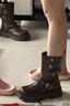 百麗踏英倫風(fēng)休閑增高馬丁靴女2025秋冬新款復古兩穿中筒厚底翻折時(shí)裝靴 棕色 39 曬單實(shí)拍圖
