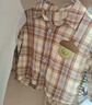 嘟嘟家兒童純棉格子襯衫春秋寶寶親膚外套男童舒適上衣女童秋裝 咖色120 曬單實(shí)拍圖