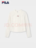 FILA 斐樂(lè )官方女子針織長(cháng)袖衫2025冬新款時(shí)尚休閑簡(jiǎn)約基礎圓領(lǐng)長(cháng)T 云峯白-IV L 170/88A/L 曬單實(shí)拍圖