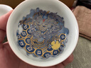 baldauren茶具三才蓋碗茶杯神獸志系列青花粉彩措金銀通寶貔貅王蓋碗 青花粉彩金銀錯貔貅王蓋碗 曬單實(shí)拍圖