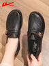 回力媽媽鞋舒適春秋中老年單鞋女鞋新款軟底防滑6070歲皮鞋0123黑色37 曬單實(shí)拍圖