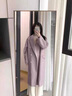 AEMAPE反季特價(jià)溫柔呢子大衣女2025新款秋冬毛呢外套韓系冬天中長(cháng)款 紫色  L -120-135斤 曬單實(shí)拍圖