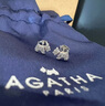 AGATHA/璦嘉莎 法蘭西小狗銀耳釘女士 生日禮物送女友閨蜜高級(jí)感耳飾 曬單實(shí)拍圖