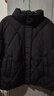 森馬（Semir）棉服女冬季菱形格寬松立領(lǐng)抽繩棉衣休閑百搭慵懶氣質(zhì)溫柔外套 黑色90001 XL 曬單實(shí)拍圖