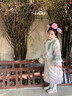 安妮優(yōu)兒格格服女童古裝清朝秋冬加厚兒童冬季漢服中國風(fēng)唐裝滿(mǎn)族拜年服裝 綠色加絨加厚 130 曬單實(shí)拍圖