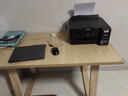 立太（LEADTEK）雙人書(shū)桌實(shí)木腿學(xué)習桌子長(cháng)條桌電腦桌臺式家用寫(xiě)字臺餐桌工作臺 【30MM臺面橡膠木腿】梯形原木桌 120x60cm 曬單實(shí)拍圖