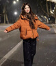 鴨鴨官方正品短款羽絨服女士2025年新品小個(gè)子潮流寬松連帽面包服外套 日光橘色 M (160) 【建議105-125斤】 曬單實(shí)拍圖