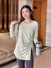 雪茜曼瑜伽服運動(dòng)上衣女速干長(cháng)袖t恤中長(cháng)款遮臀顯瘦透氣普拉提健身服 曬單實(shí)拍圖