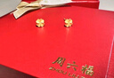 周六福  黃金耳釘女足金四葉草耳飾送老婆生日禮物 計(jì)價(jià) 0.85g 曬單實(shí)拍圖