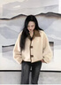 DGOV皮毛一體可雙面穿羊羔毛外套女小個(gè)子寬松顯瘦加厚短款麂皮絨上衣 咖色兩面穿外套【zt】 常規 M （建議100-110斤） 曬單實(shí)拍圖