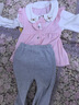 G.duck小黃鴨0-3歲女寶寶秋季甜美公主套裝嬰幼兒百天滿月周歲生日禮服 SAN 領結套裝粉色 90 cm 曬單實拍圖