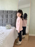 班喜迪女童打底衫秋冬款2026新款洋氣寶寶夾棉內搭上衣兒童長(cháng)袖t恤冬裝 粉色 110 cm 曬單實(shí)拍圖