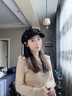 曇蓓漫貝雷帽子女秋冬潮流時(shí)尚洋氣遮陽(yáng)八角帽大頭圍顯臉小韓版畫(huà)家帽 褶皺貝雷帽【黑色】顯臉小 均碼 【54-58】 曬單實(shí)拍圖
