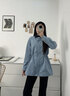 顏域藍色收腰風(fēng)衣女2025新款秋季通勤氣質(zhì)女士高級感復古獨特外套 藍色 M 曬單實(shí)拍圖