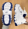 斯凱奇（Skechers）女鞋小白熊女士休閑鞋子厚底增高百搭運動(dòng)軟底老爹鞋女99999863 白色/海軍藍色/WNV1 39 曬單實(shí)拍圖