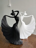 藝心藝意現代藝術(shù)舞女人物擺件輕奢高檔客廳電視柜高級感軟裝飾品喬遷禮物 孔雀舞女-黑白套裝 曬單實(shí)拍圖