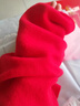 恒源祥鄂爾多斯市羊絨圍脖男女冬季頸椎保暖針織毛線(xiàn)脖套圍巾套頭 大紅色 曬單實(shí)拍圖