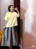 無(wú)印良品（MUJI）女式 漢麻棉輕便長(cháng)裙 長(cháng)半身裙女裙子 25年夏季女裝 BE1VBC5S 灰色條紋 L （165/70A） 曬單實(shí)拍圖