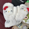 HelloKitty手套女冬季毛絨可愛(ài)加絨韓版可掛脖連指騎行防寒風(fēng)加厚 白色 曬單實(shí)拍圖