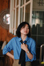 茵曼（INMAN）2025秋冬女裝新款幸運如意通勤府綢襯衫法式簡(jiǎn)約長(cháng)袖襯衣 天空藍-18538229 （領(lǐng)口無(wú)紐扣） M 曬單實(shí)拍圖