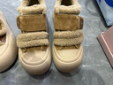 他她（TATA）女鞋2025冬季款運動(dòng)棉鞋休閑鞋厚底加絨保暖板鞋CHH02DM5 棕色（絨里） 37 曬單實(shí)拍圖