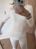 保暖內衣女士秋冬季無(wú)痕超薄緊身打底肌底衣發(fā)熱抗寒秋衣秋褲套裝 膚色【玻尿酸升級美膚】 L 【建議80-120斤】 曬單實(shí)拍圖