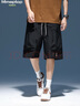 MMOPTOP美式冰絲多口袋工裝短褲夏季男薄款速干運動(dòng)五分褲M(mǎn)DK07黑色2XL 曬單實(shí)拍圖