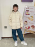 雅鹿兒童輕薄羽絨服短款男童女童中大童寶寶學(xué)生秋冬薄款超輕冬裝外套 米色 140 曬單實(shí)拍圖