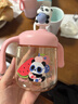 貝親兒童牛奶杯1-3歲寶寶喝水喝奶PPSU直飲奶瓶雙吸管水杯 粉色330mL 曬單實(shí)拍圖