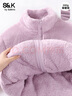 班尼路（Baleno）S&K系列外套女裝開(kāi)衫上衣服2025冬季新款舒棉絨保暖重磅時(shí)尚長(zhǎng)袖1 丁香紫#純色 【柔軟親膚】 L 曬單實(shí)拍圖