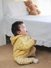 幼歌（YOUGE）嬰幼兒秋季新款撞色條紋柔軟休閑褲寶寶彈力元?dú)獯虻籽?黃色條紋 80 cm 曬單實(shí)拍圖