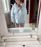 鴨鴨（YAYA）羽絨服女2025最新款冬季小個(gè)子時(shí)尚蓄熱加厚簡(jiǎn)約保暖泡芙厚外套 冰川藍色 L (建議125-140斤) 曬單實(shí)拍圖