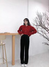 益生君秋季彈力高腰直筒金絲絨褲女2025新款高腰垂感高個(gè)子加絨絲絨褲子 黑色常規款 M 曬單實(shí)拍圖