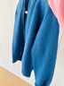Basic House/百家好連帽雙拉鏈毛衣春季洋氣純色寬松插肩開(kāi)衫外套 藍色 L 曬單實(shí)拍圖