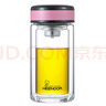 希諾（HEENOOR）雙層玻璃杯女清新花茶水杯小巧便攜家用過(guò)濾茶水分離泡茶杯子 粉紅 220ml 曬單實(shí)拍圖