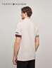 TOMMY HILFIGER【透氣舒適】春夏男裝珠地網(wǎng)眼撞色袖口修身短袖T恤POLO衫 米白色AWD XL （推薦：155-160斤） 曬單實(shí)拍圖
