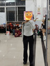 哈魯迪格子綁帶斜肩長(cháng)袖T恤女秋季新款辣妹打底衫收腰修身顯瘦內搭上衣 花灰色 L （80-100斤） 曬單實(shí)拍圖