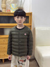 嘿小鵝三防秋冬季鵝絨服兒童輕薄羽絨服男童女童中大童校服內膽羽絨內搭 深綠 三防輕暖90白鵝絨 130 曬單實(shí)拍圖