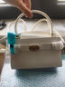 CHARLES&KEITH鱷魚(yú)紋凱莉包手提斜挎婚包包女包生日禮物CK2-50270880-1 Ivory象牙色 S 曬單實(shí)拍圖
