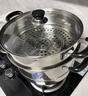 蘇泊爾SUPOR 蒸鍋真味鮮不銹鋼雙層復底30cm蒸魚(yú)鍋加高鍋蓋蒸籠EZ30BS04 曬單實(shí)拍圖