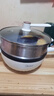 美的（Midea）電炒鍋 電火鍋 電蒸鍋 電煮鍋 家用多用途炒菜專(zhuān)用鍋 4L一體電熱鍋不粘鍋 HGE2811B 配蒸籠木鏟 曬單實(shí)拍圖