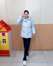 波司登（BOSIDENG）25新款冬季羽絨服女短款連帽加厚90絨百搭保暖外套B250245128 天藍(lán)愛心印花9W38 S 160/88A 體重約100-110斤 曬單實拍圖